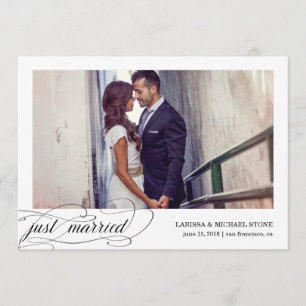 Moderne kalligrafie   huwelijksaankondiging kaart