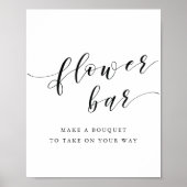 Moderne kalligrafie huwelijksbloemen bar bord poster (Voorkant)