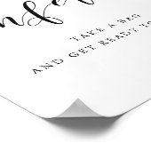 Moderne kalligrafie Huwelijksconfetti Afscheid Bor Poster (Hoek)