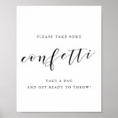 Moderne kalligrafie Huwelijksconfetti Afscheid Bor Poster (Voorkant)