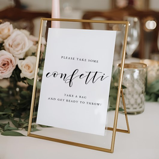 Moderne kalligrafie Huwelijksconfetti Afscheid Bor Poster