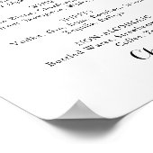 Moderne kalligrafie huwelijksdranken menu bord poster (Hoek)