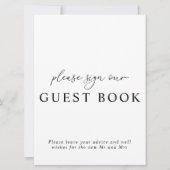Moderne kalligrafie Huwelijksgastenboek handtekeni Kaart (Voorkant)