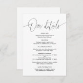 Moderne kalligrafie, huwelijksgegevens E Informatiekaartje (Voorkant / Achterkant)
