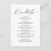 Moderne kalligrafie, huwelijksgegevens en informatiekaartje (Voorkant)