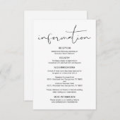 Moderne kalligrafie, huwelijksgegevens, informatie informatiekaartje (Voorkant / Achterkant)