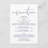 Moderne kalligrafie, huwelijksgegevens, informatie informatiekaartje (Voorkant)