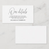 Moderne kalligrafie, huwelijksgegevens, informatie informatiekaartje (Voorkant / Achterkant)