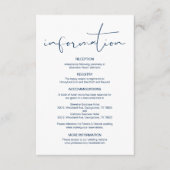 Moderne kalligrafie, huwelijksgegevens, informatie informatiekaartje (Voorkant)