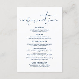 Moderne kalligrafie, huwelijksgegevens, informatie informatiekaartje