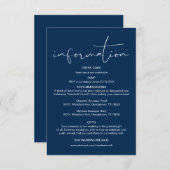 Moderne kalligrafie, huwelijksgegevens, informatie informatiekaartje (Voorkant / Achterkant)