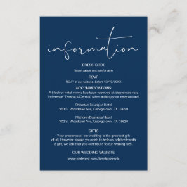Moderne kalligrafie, huwelijksgegevens, informatie informatiekaartje
