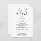 Moderne kalligrafie, huwelijksgegevens, informatie informatiekaartje (Voorkant / Achterkant)