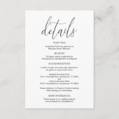 Moderne kalligrafie, huwelijksgegevens, informatie informatiekaartje (Voorkant)