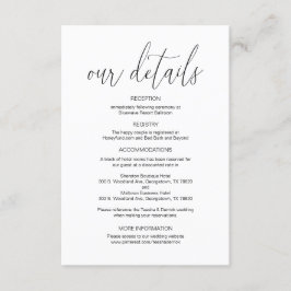 Moderne kalligrafie, huwelijksgegevens, informatie informatiekaartje