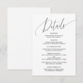 Moderne kalligrafie, huwelijksgegevens, informatie informatiekaartje (Voorkant / Achterkant)