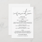 Moderne kalligrafie, huwelijksgegevens, informatie informatiekaartje (Voorkant / Achterkant)