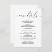 Moderne kalligrafie, huwelijksgegevens informatiekaartje (Voorkant / Achterkant)