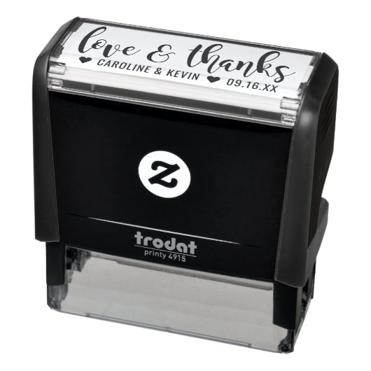 Moderne kalligrafie Huwelijksliefde en dank Zelfinktende Stempel (Product)