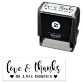 Moderne kalligrafie Huwelijksliefde en dank Zelfinktende Stempel (In situ)