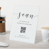 Moderne kalligrafie Huwelijksprogramma QR-code Reclamebord Met Voetstuk (Insitu)
