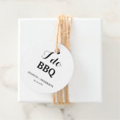 Moderne kalligrafie ik doe barbecue bruidssalon  bedankjes labels (In situ)