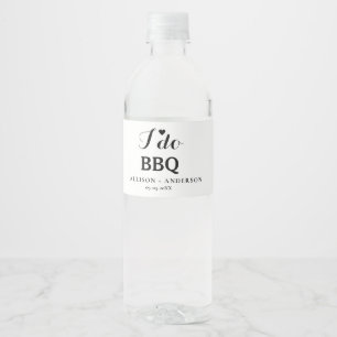 Moderne kalligrafie ik doe bbq bruidsfeest waterfles etiket