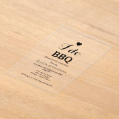 Moderne kalligrafie ik doe BBQ bruidsuitnodiging  Acryl Uitnodigingen (Laagn)
