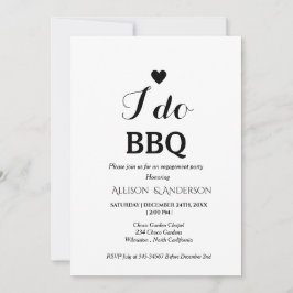 Moderne kalligrafie ik doe bbq verlovingsfeest kaart