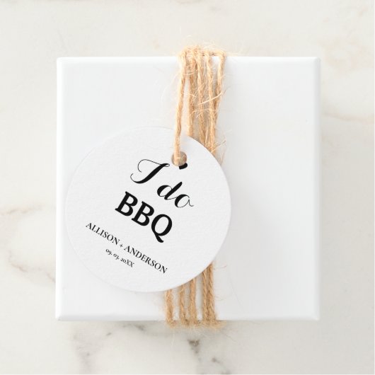 Moderne kalligrafie ik doe bbq vrijgezellenfeest bedankjes labels (In situ)