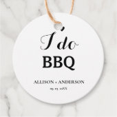 Moderne kalligrafie ik doe bbq vrijgezellenfeest bedankjes labels (Voorkant)