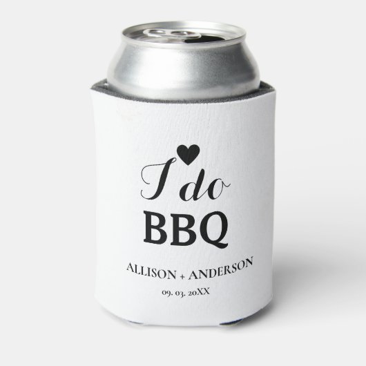 Moderne kalligrafie ik doe bbq vrijgezellenfeest blikjeskoeler (Blikje Achterkant)