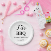 Moderne kalligrafie ik doe bbq vrijgezellenfeest papieren bordje (Feest)