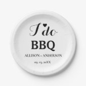 Moderne kalligrafie ik doe bbq vrijgezellenfeest papieren bordje (Voorkant)