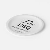 Moderne kalligrafie ik doe bbq vrijgezellenfeest papieren bordje (Gekanteld)