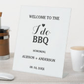 Moderne kalligrafie ik doe bbq vrijgezellenfeest reclamebord met voetstuk (Insitu)