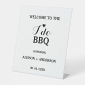 Moderne kalligrafie ik doe bbq vrijgezellenfeest reclamebord met voetstuk (Voorkant)