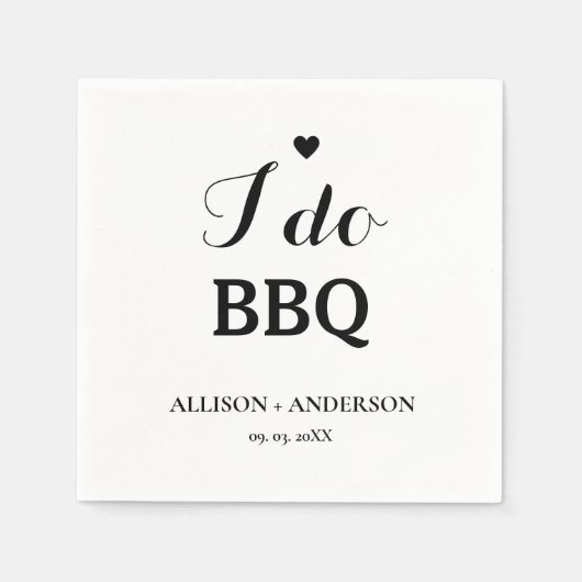 Moderne kalligrafie ik doe bbq vrijgezellenfeest servet (Voorkant)