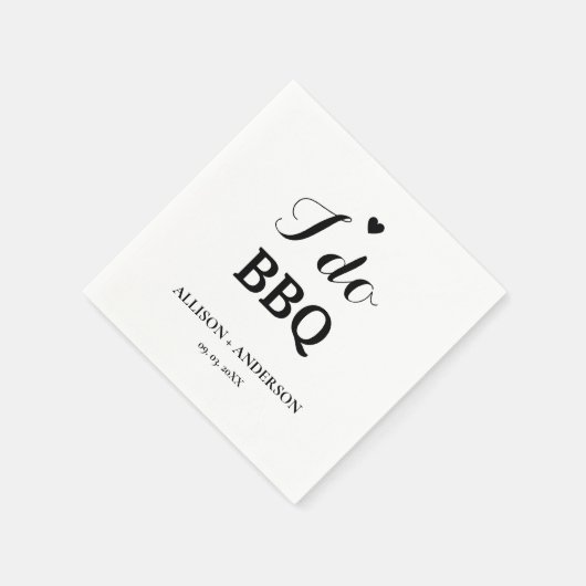 Moderne kalligrafie ik doe bbq vrijgezellenfeest servet (Hoek)