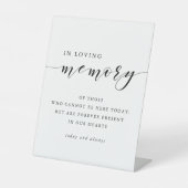 Moderne kalligrafie in liefdevol geheugen-weddensc reclamebord met voetstuk (Voorkant)