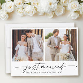 Moderne Kalligrafie Ink Pen 2 foto's Huwelijk Aankondiging