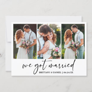 Moderne kalligrafie Ink Pen 3 Foto bruiloft Aankondiging