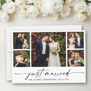 Moderne Kalligrafie Ink Pen 5 foto's Huwelijk Aankondiging