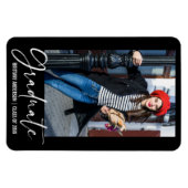 Moderne kalligrafie Ink Pen Afstuderen Aankondigin Magneet (Horizontaal)