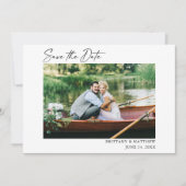 Moderne kalligrafie Ink Pen script Foto Save The Date (Voorkant)