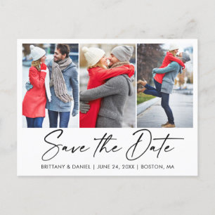 Moderne kalligrafie-inkt 3 Foto slaat de datum op Briefkaart