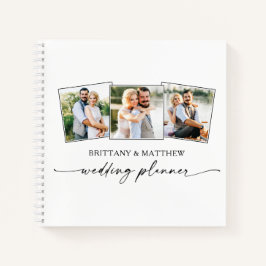 Moderne kalligrafie inkt 3 foto's trouwplanner notitieboek
