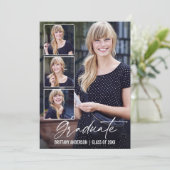 Moderne kalligrafie-inkt 4 Foto-Afstuderen Aankondiging (Staand voorkant)