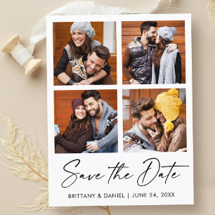 Moderne kalligrafie-inkt 4 Foto slaat de datum op Briefkaart