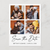 Moderne kalligrafie-inkt 4 Foto slaat de datum op Briefkaart (Voorkant)